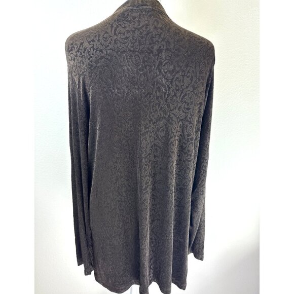 Vtg-Inspired Private Edition By Chico's Brown Button-Up Cardigan Dark Academia - Picture 4 of 10